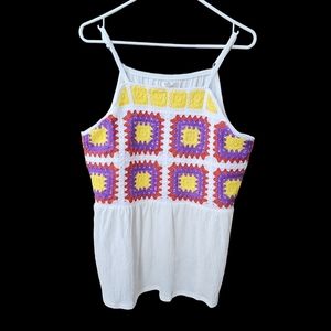 Maurices Tank sz XXL 2X Crochet Bodice Peplum Style Adj Style Boho New NWOT
